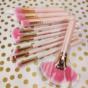 Pink Makeup brushes set with Felt Bag